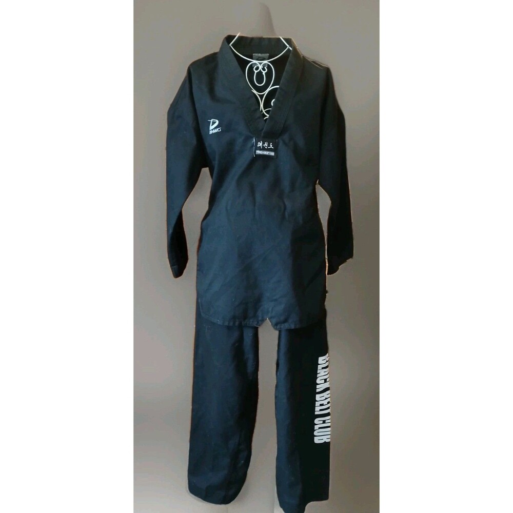 Dynamics TaeKwonDo 2 Piece Black Sz 5/190 Black Belt Club Eagle Martial Arts